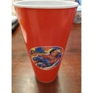 Superman DC Comics‎ Cup Plastic Red Tumbler White Interior. Vintage